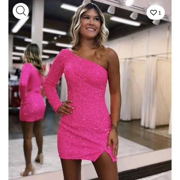 slim fit dress slacks Classy Fuchsia Spaghetti Straps V-Neck Lace Homecoming Dress main image 0